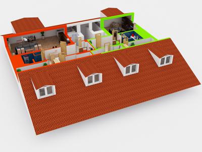 Půdní byt 6+kk / 2x 3+kk - 170 m2