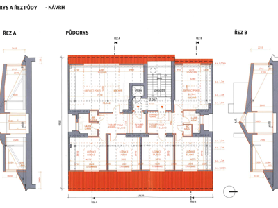 Půdní byt 6+kk / 2x 3+kk - 170 m2